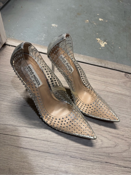 Steve Madden Shoes - Steve Madden Clear Crystal-Stud Pointed Pump - Silver